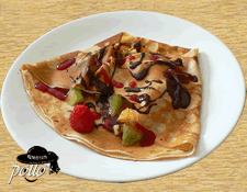 Crêpe multi fruits & coulis de fruits rouges & chocolat